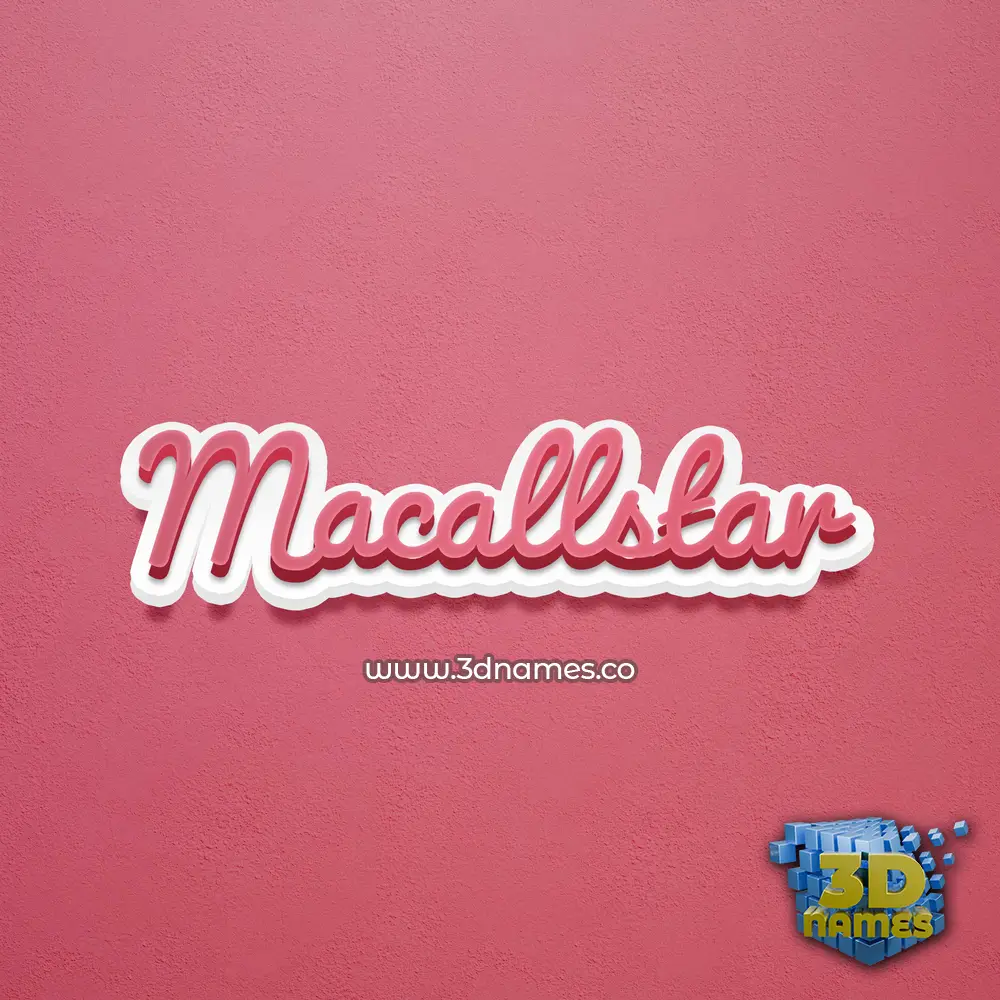 macallstar in Red Scribble style - 3D name wallpaper