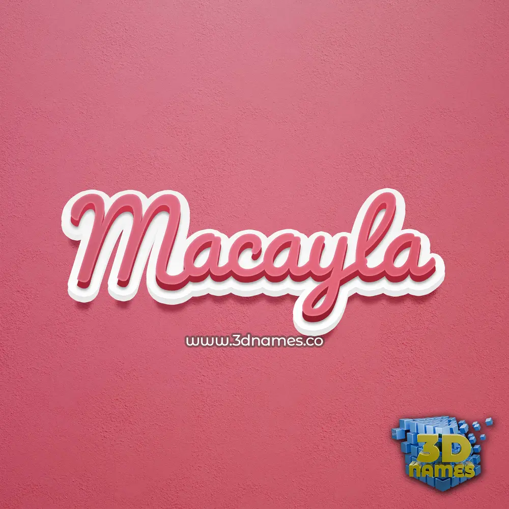 macayla in Red Scribble style - 3D name wallpaper