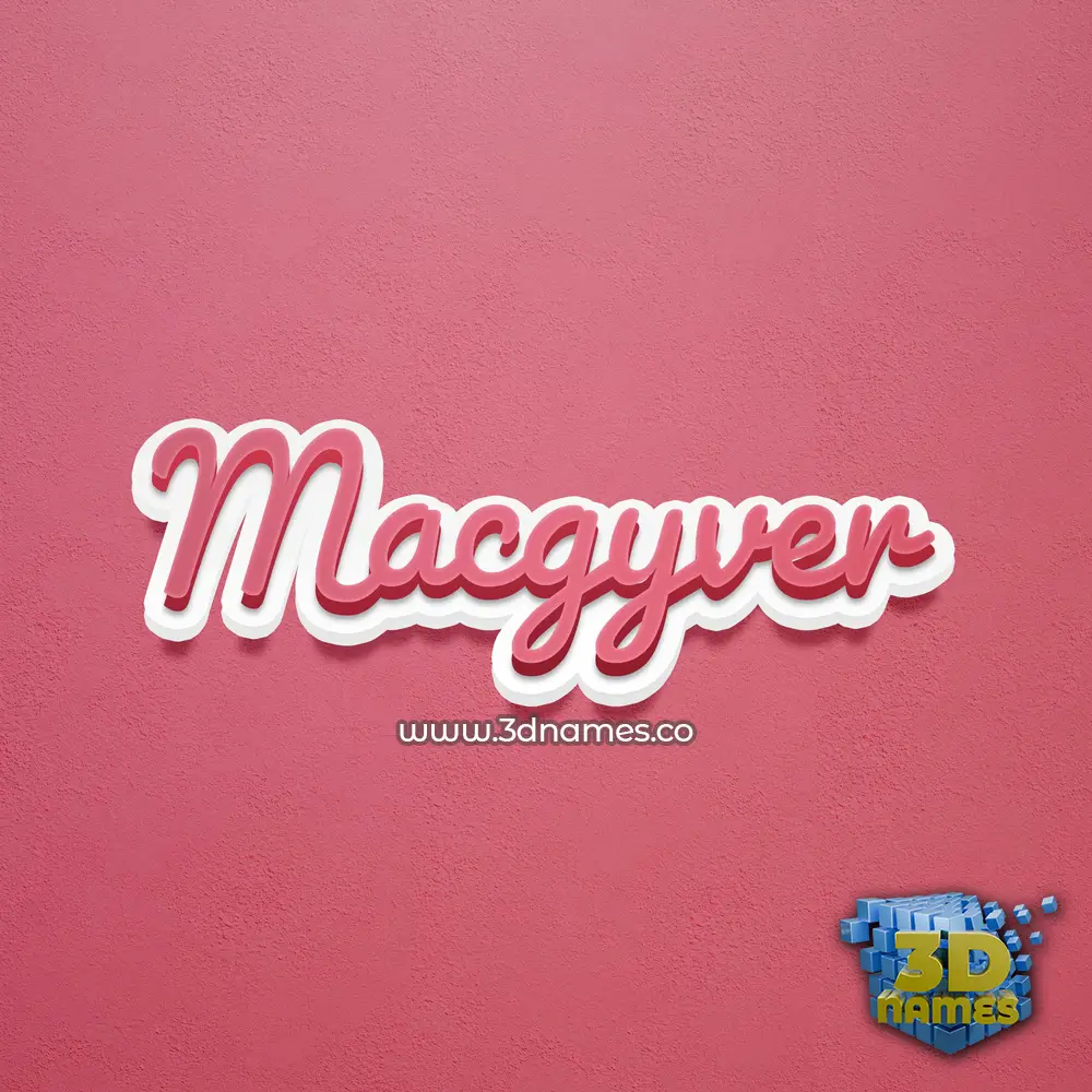 macgyver in Red Scribble style - 3D name wallpaper
