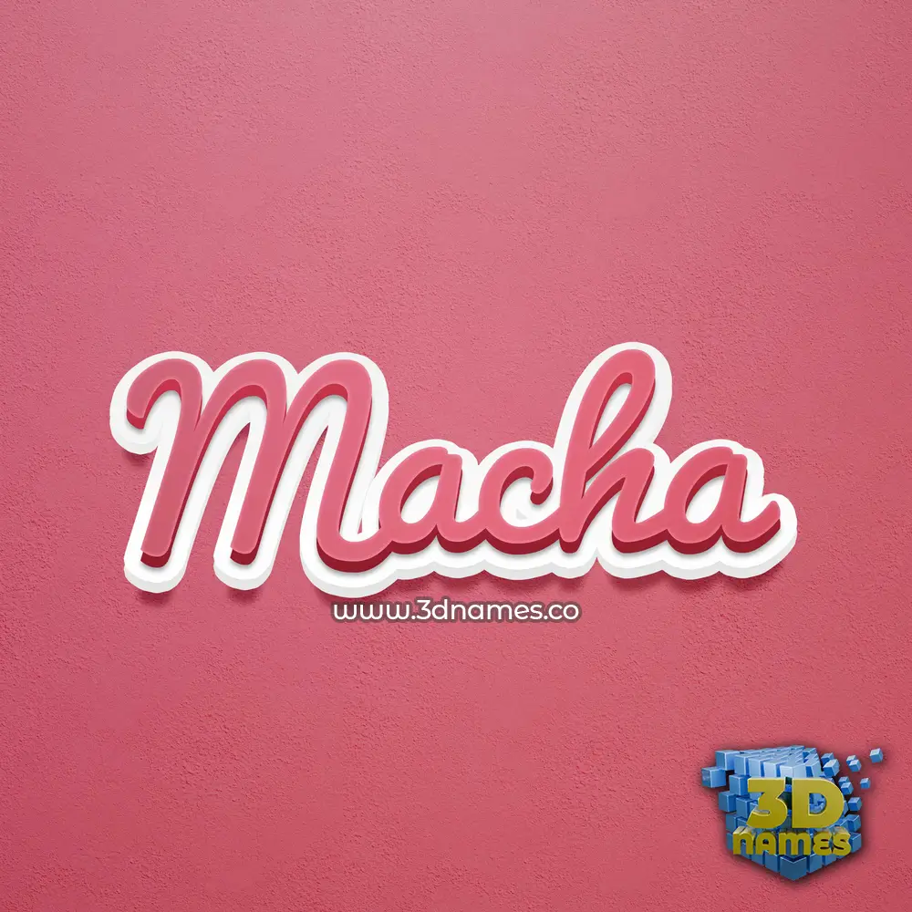 macha in Red Scribble style - 3D name wallpaper