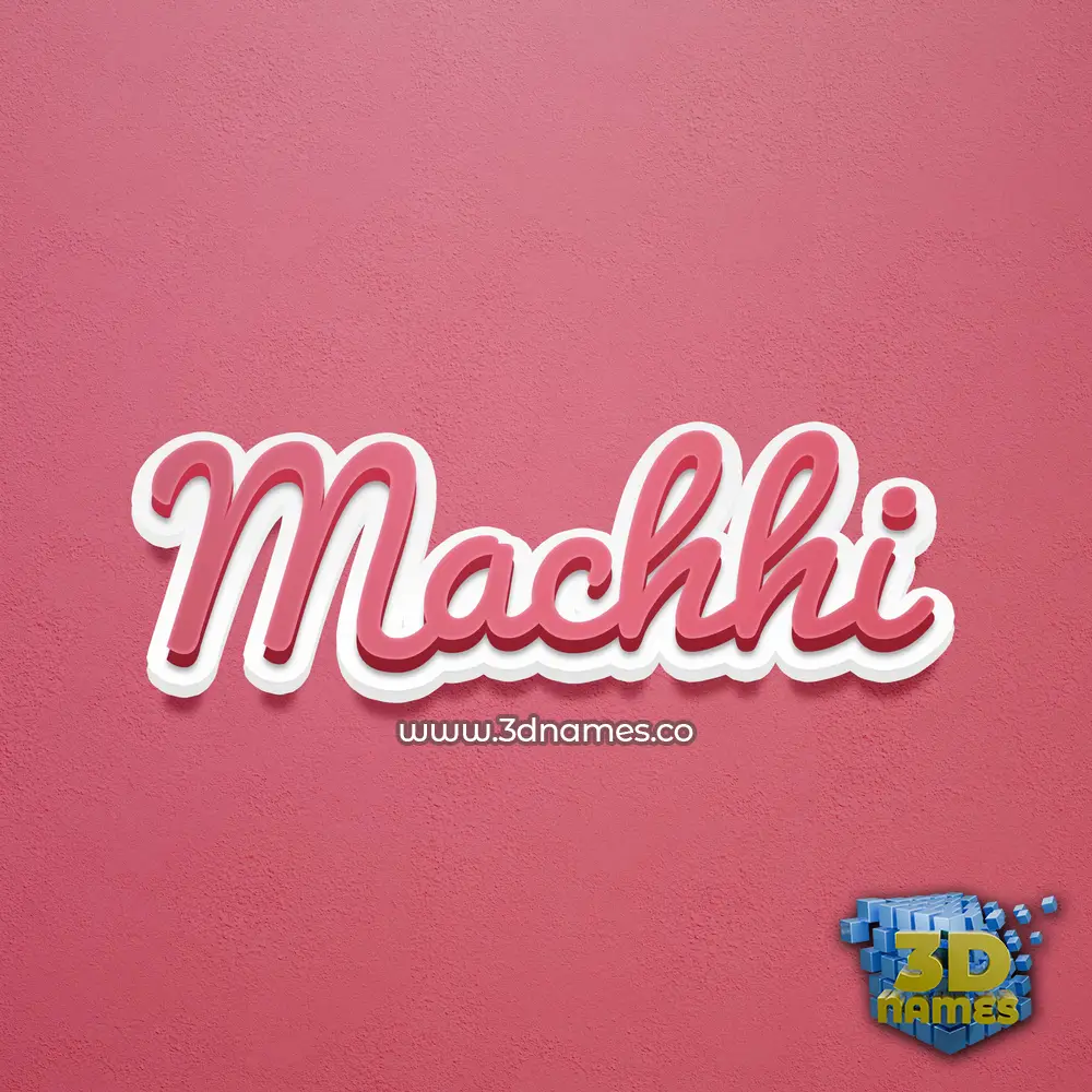 machhi in Red Scribble style - 3D name wallpaper