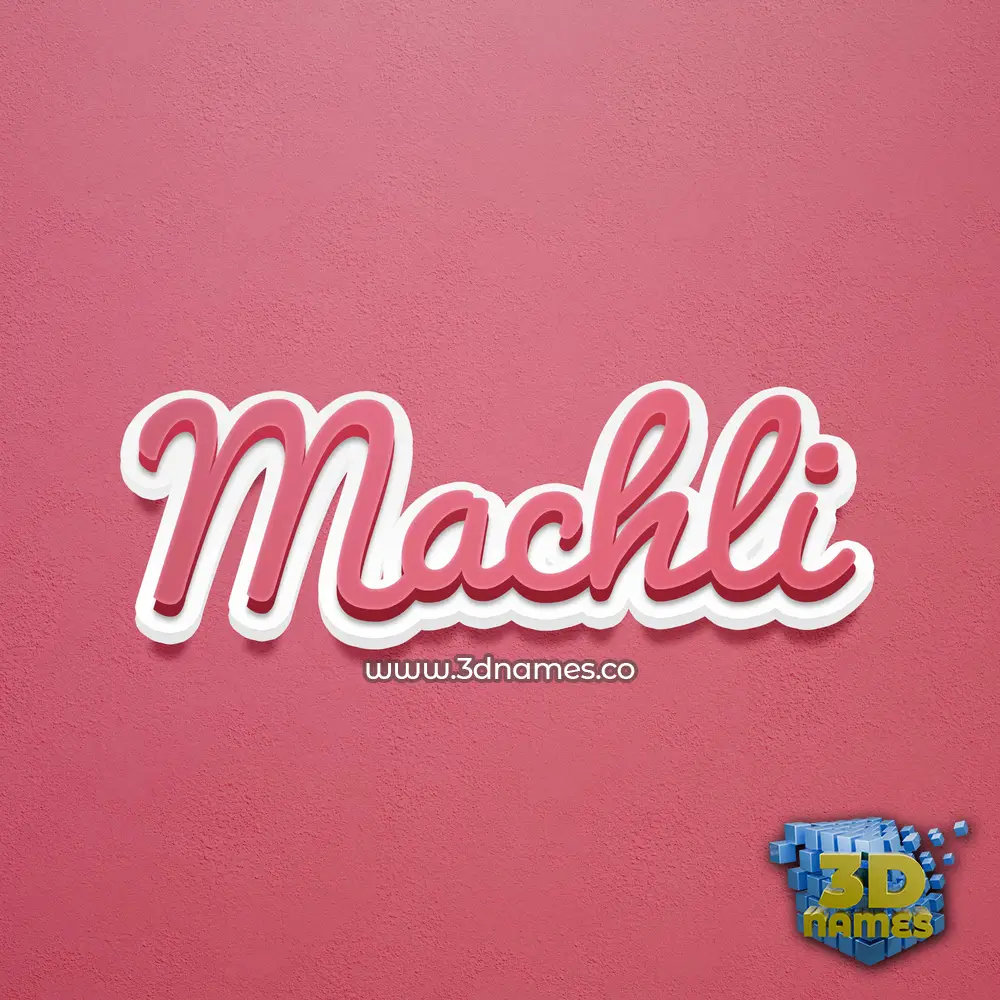 machli in Red Scribble style - 3D name wallpaper