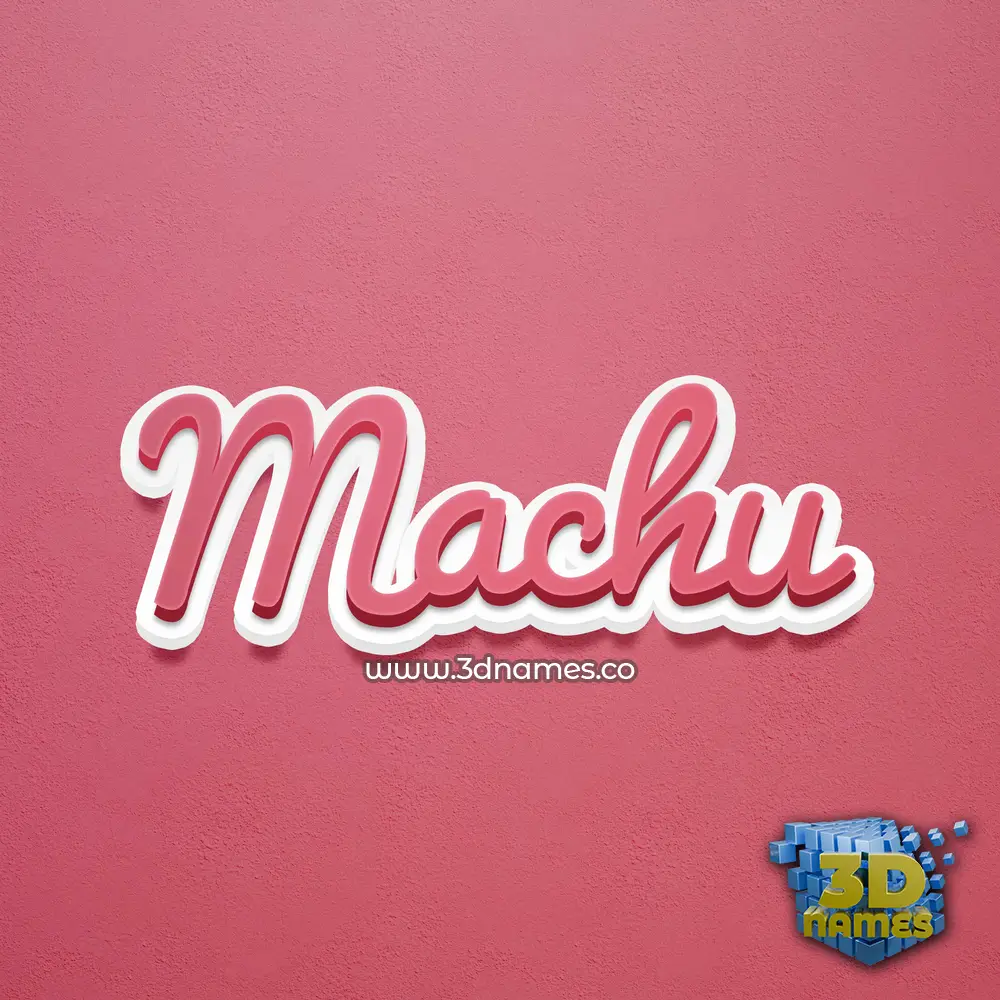 machu in Red Scribble style - 3D name wallpaper