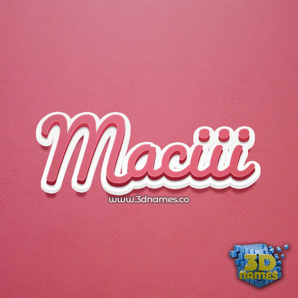 maciii in Red Scribble style - 3D name wallpaper