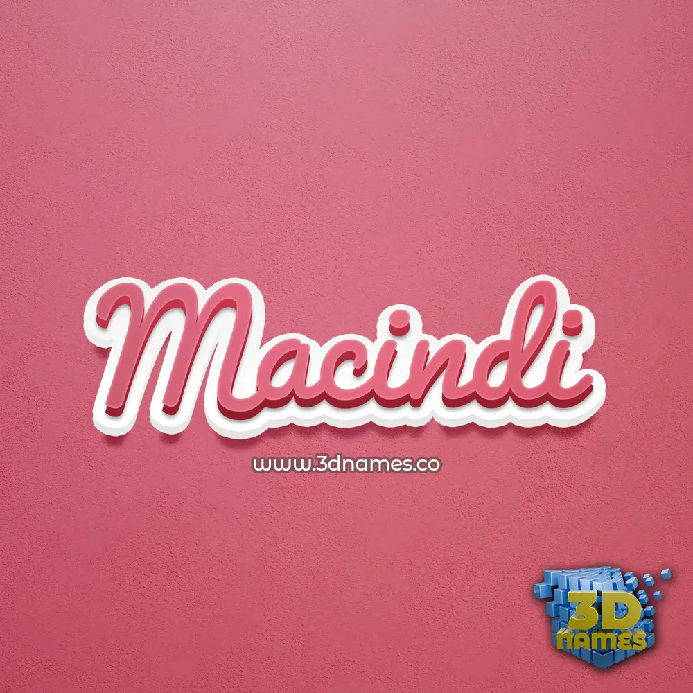 macindi in Red Scribble style - 3D name wallpaper