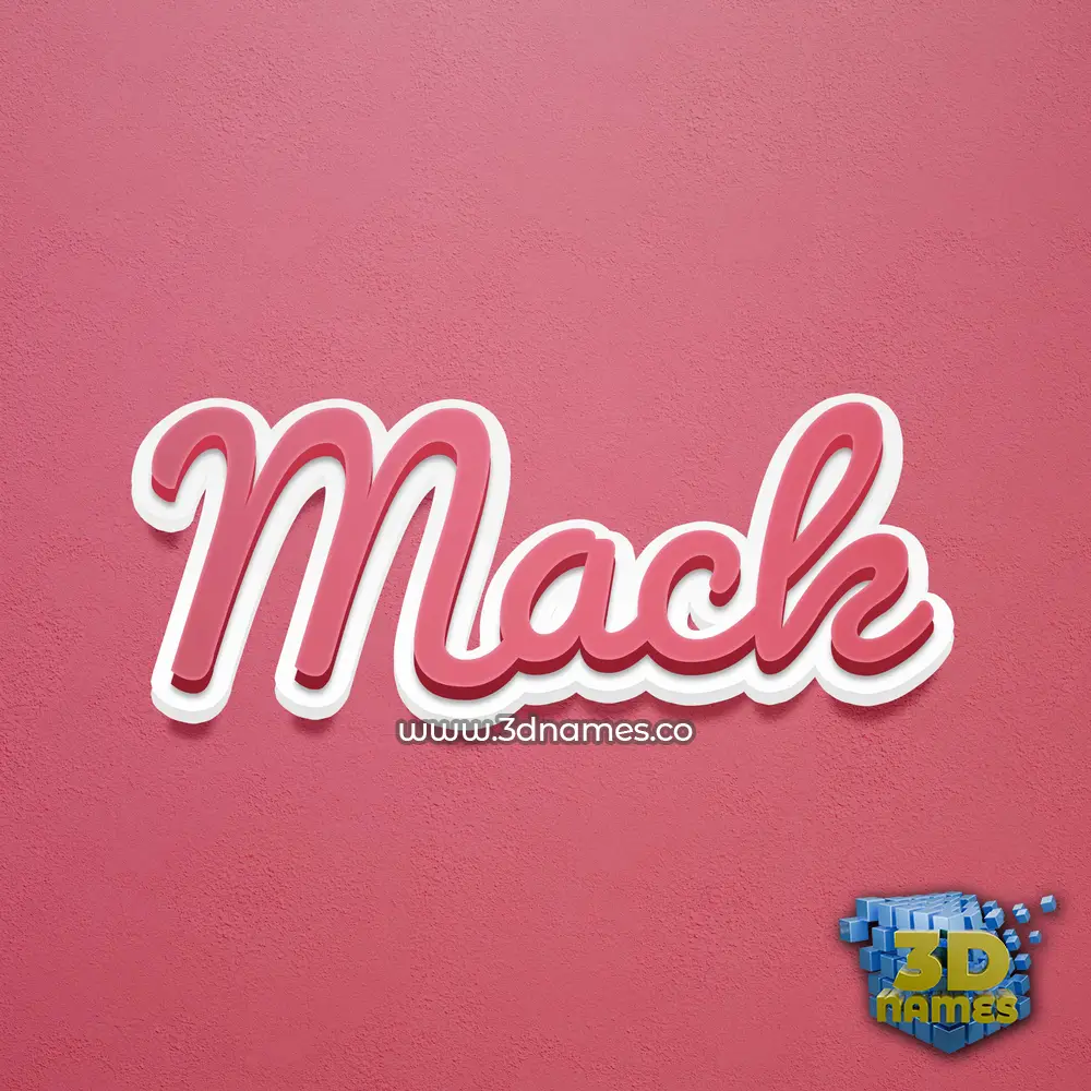mack in Red Scribble style - 3D name wallpaper