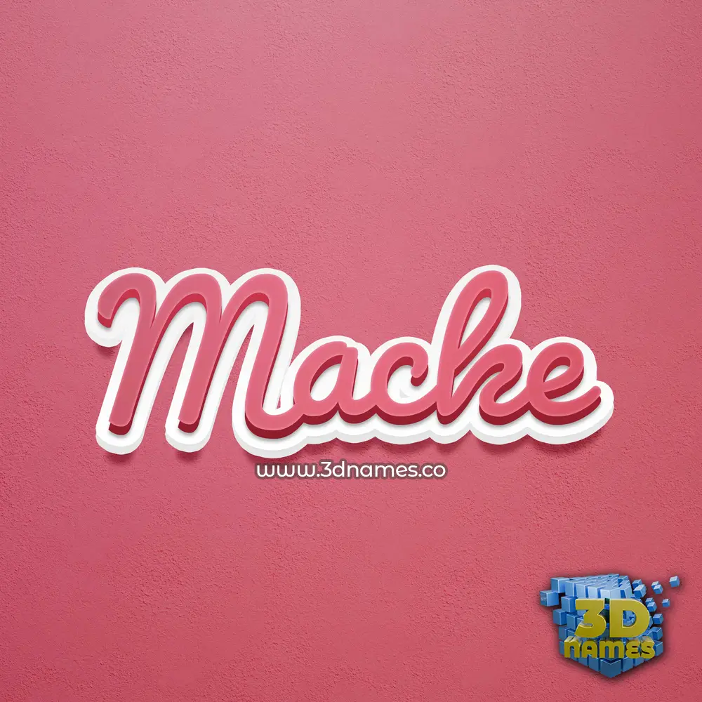macke in Red Scribble style - 3D name wallpaper