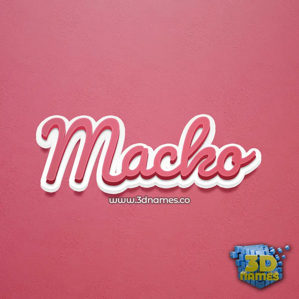 macko in Red Scribble style - 3D name wallpaper