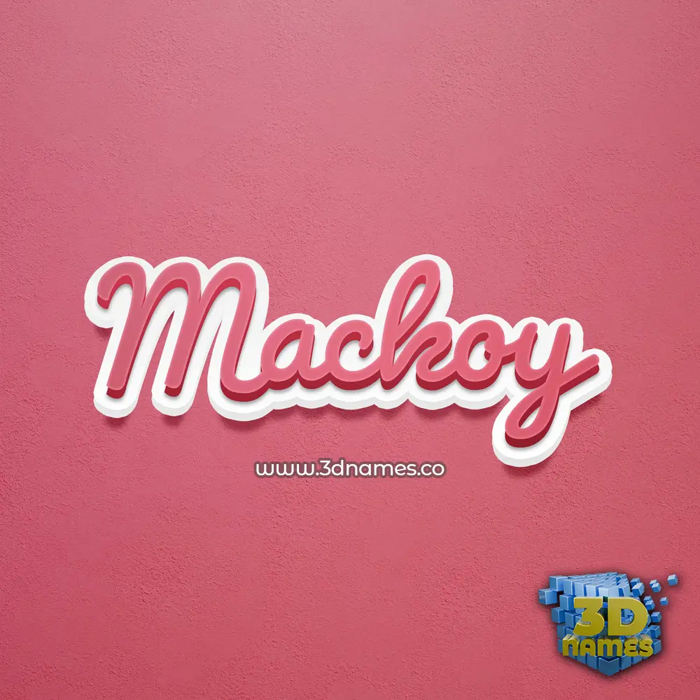 mackoy in Red Scribble style - 3D name wallpaper