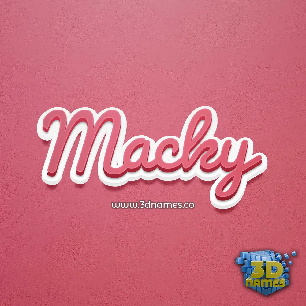 macky in Red Scribble style - 3D name wallpaper