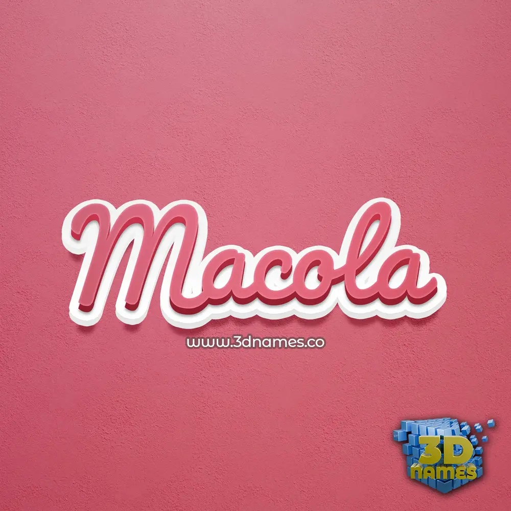 macola in Red Scribble style - 3D name wallpaper