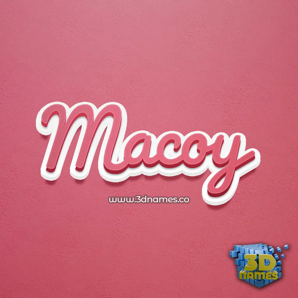 macoy in Red Scribble style - 3D name wallpaper