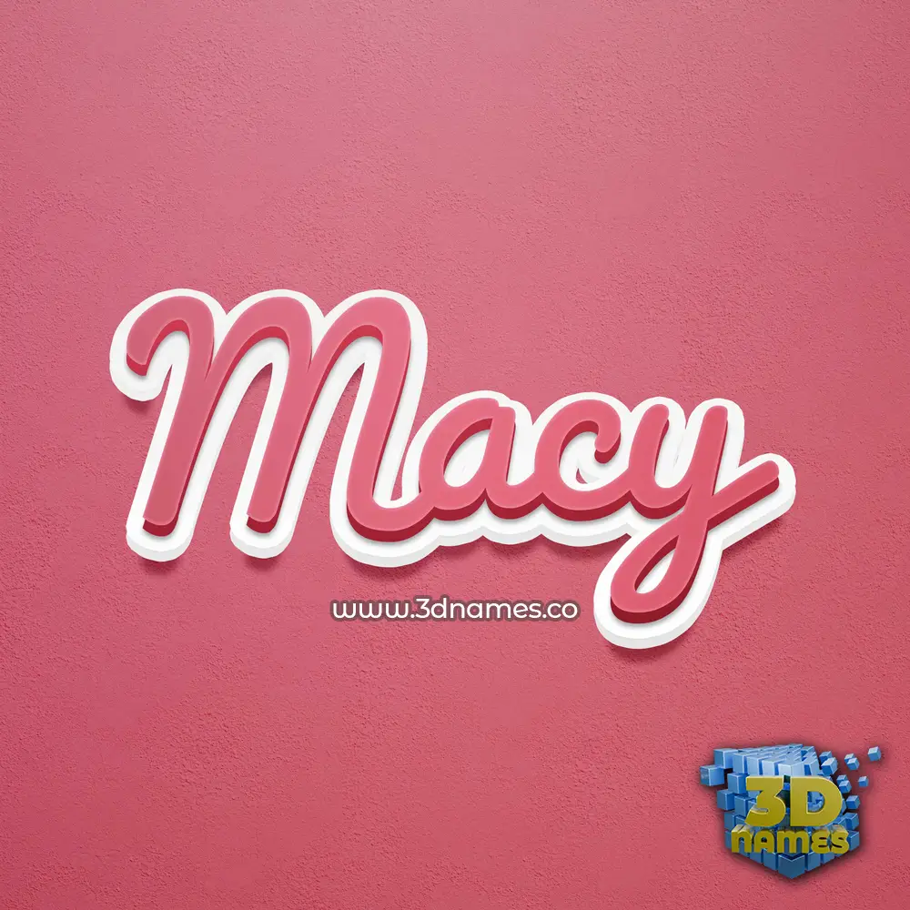 macy in Red Scribble style - 3D name wallpaper
