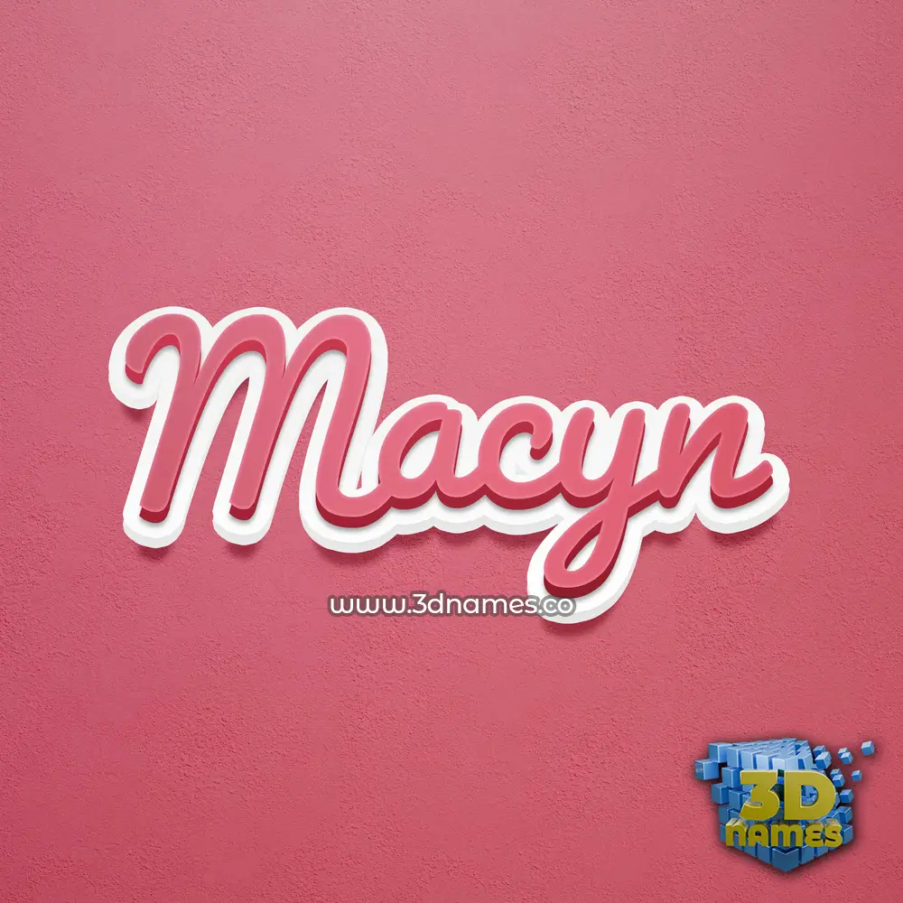 macyn in Red Scribble style - 3D name wallpaper