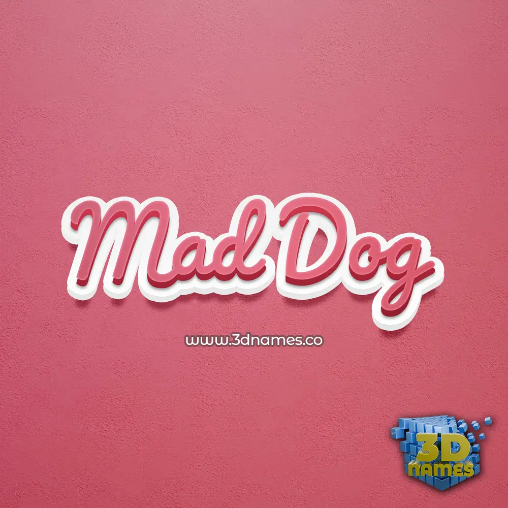 mad dog in Red Scribble style - 3D name wallpaper