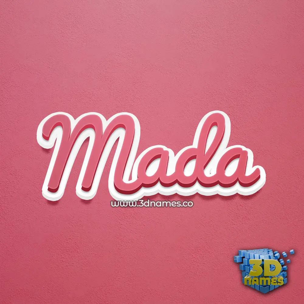mada in Red Scribble style - 3D name wallpaper