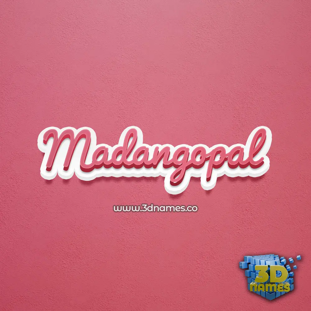 madangopal in Red Scribble style - 3D name wallpaper