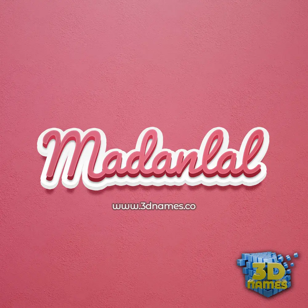 madanlal in Red Scribble style - 3D name wallpaper