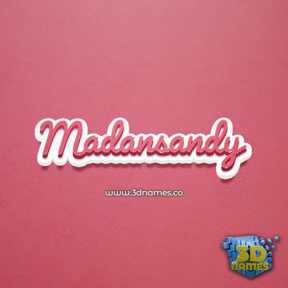 madansandy in Red Scribble style - 3D name wallpaper
