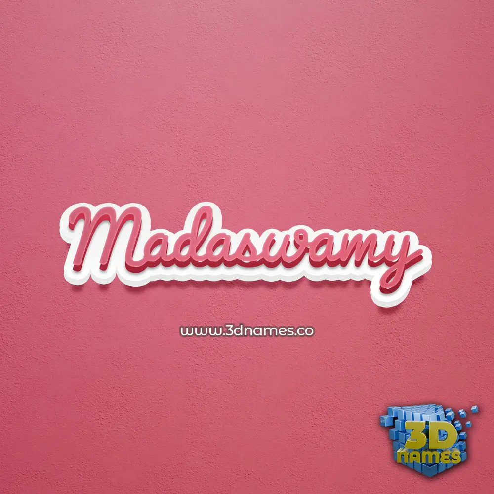 madaswamy in Red Scribble style - 3D name wallpaper