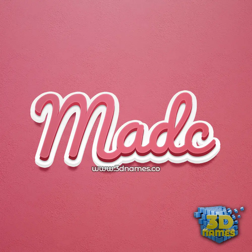 madc in Red Scribble style - 3D name wallpaper