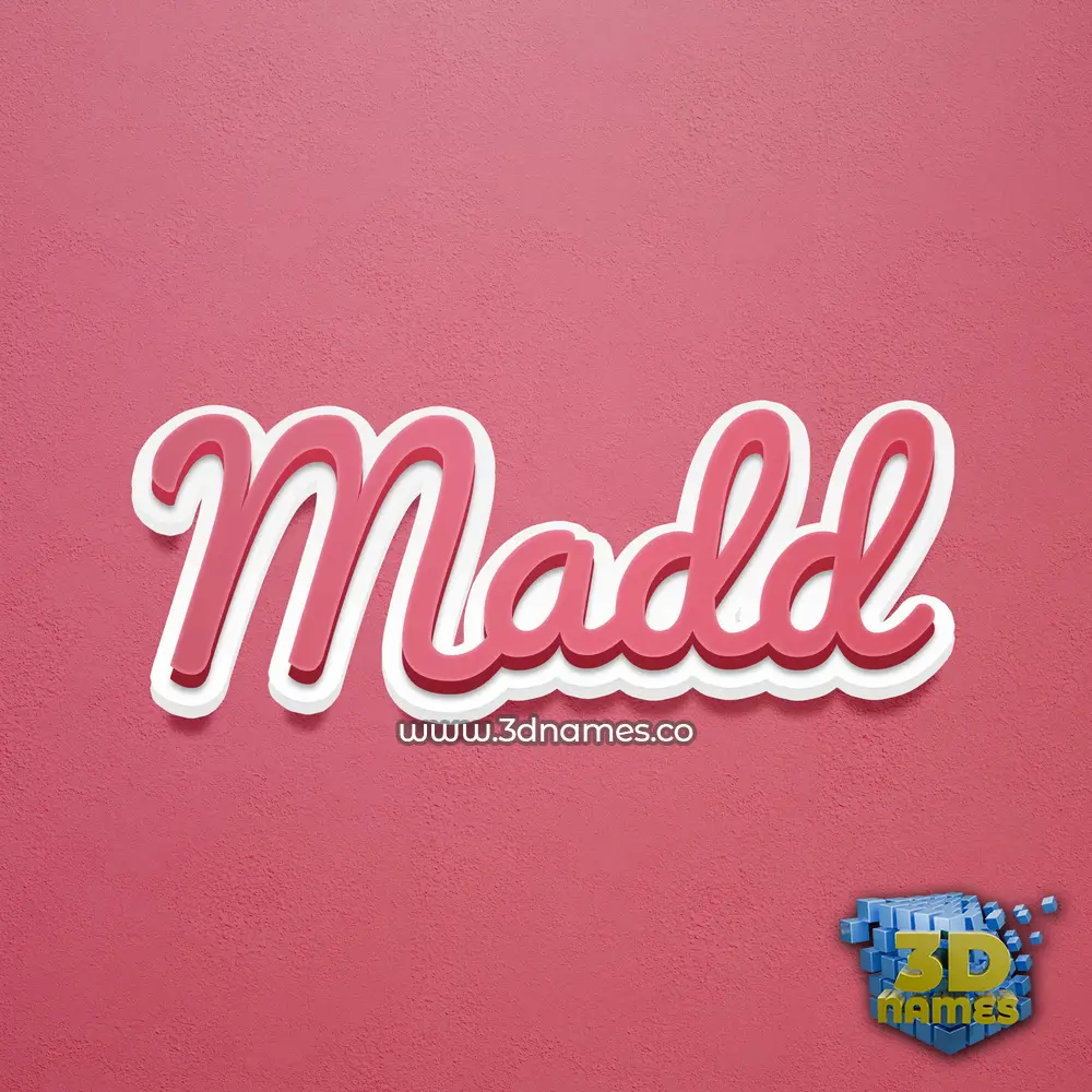 madd in Red Scribble style - 3D name wallpaper