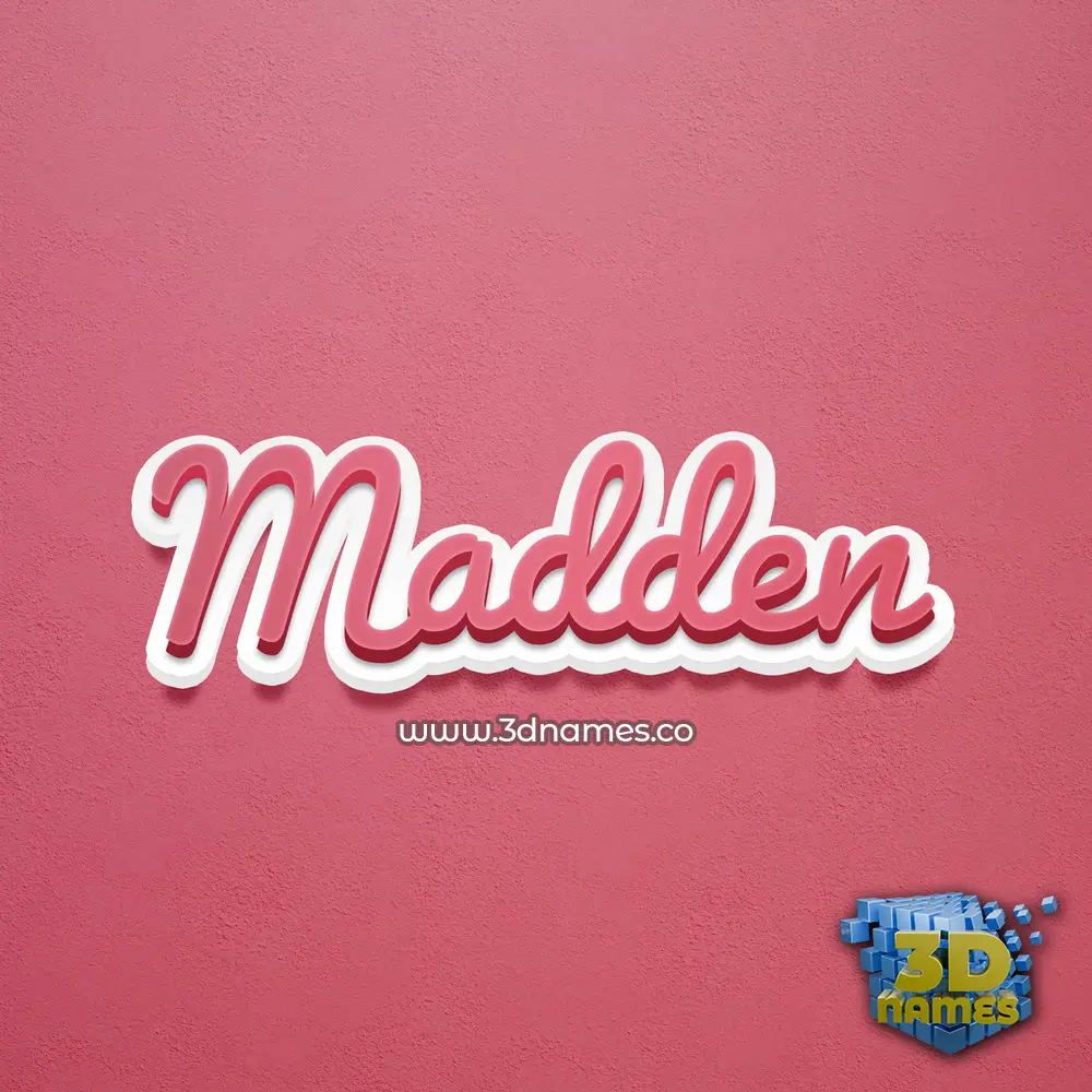 madden in Red Scribble style - 3D name wallpaper