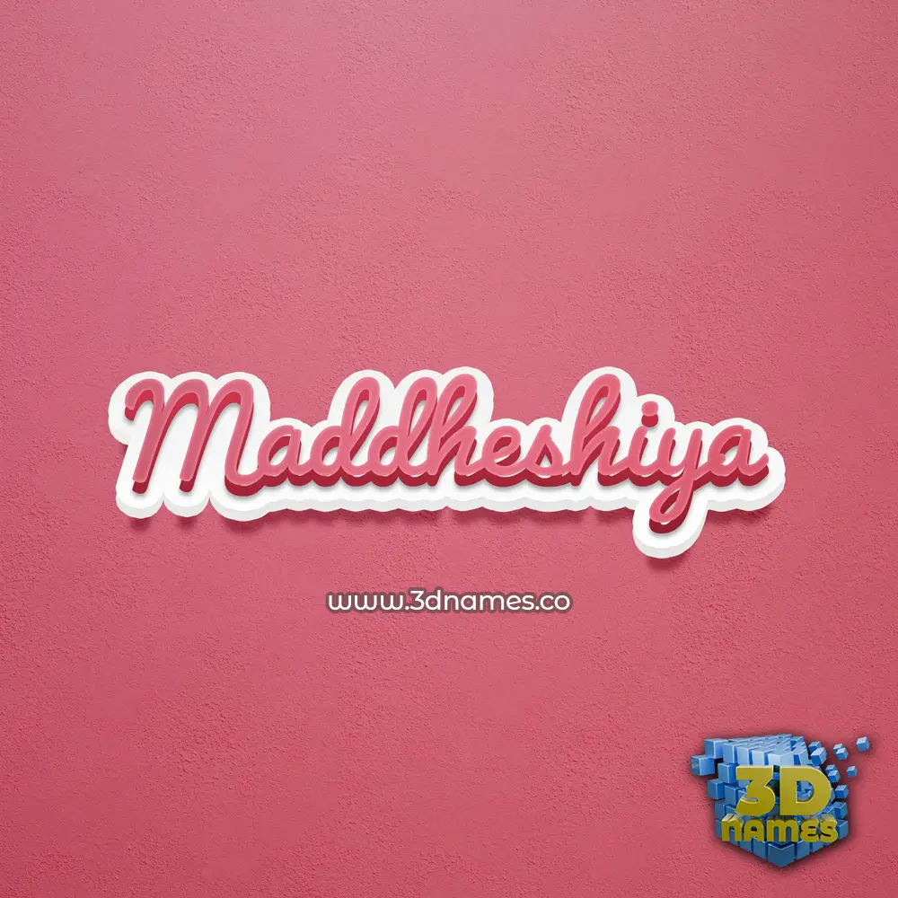 maddheshiya in Red Scribble style - 3D name wallpaper