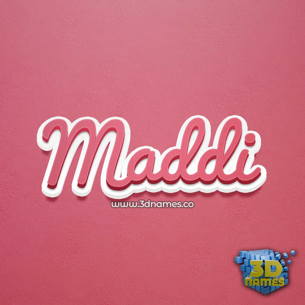 maddi in Red Scribble style - 3D name wallpaper