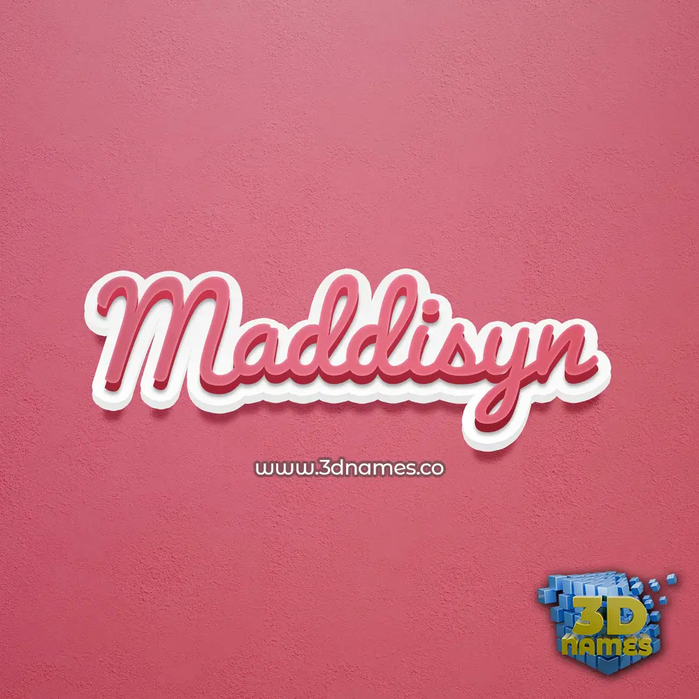 maddisyn in Red Scribble style - 3D name wallpaper