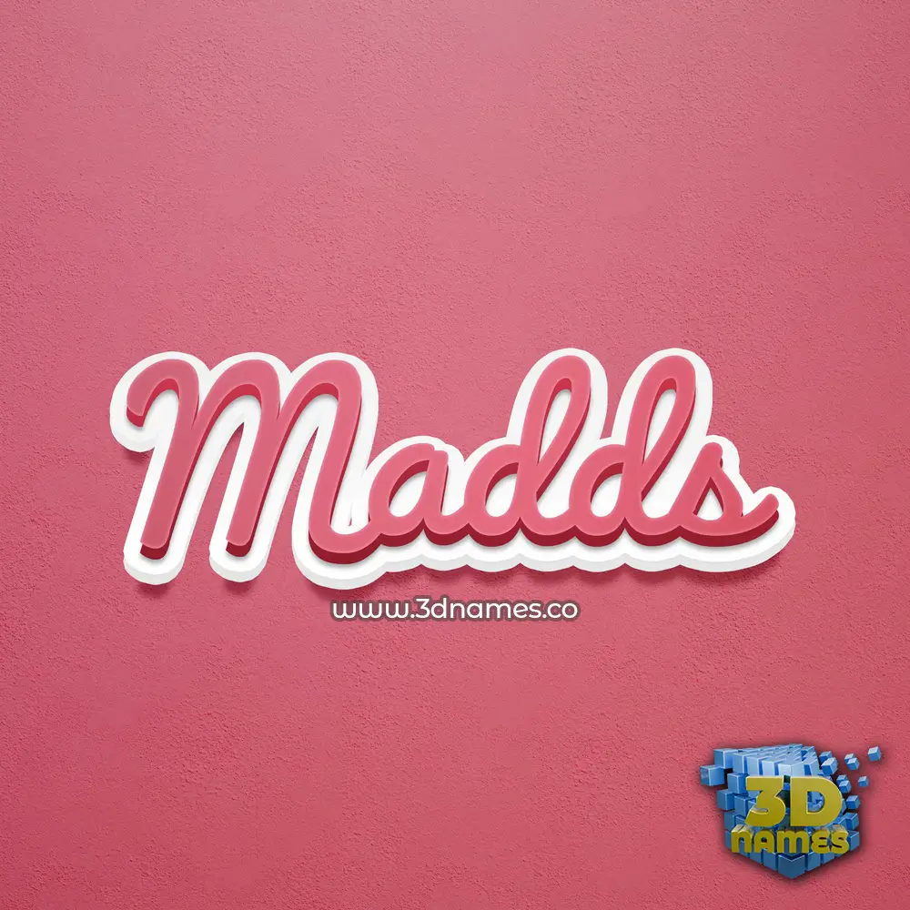 madds in Red Scribble style - 3D name wallpaper