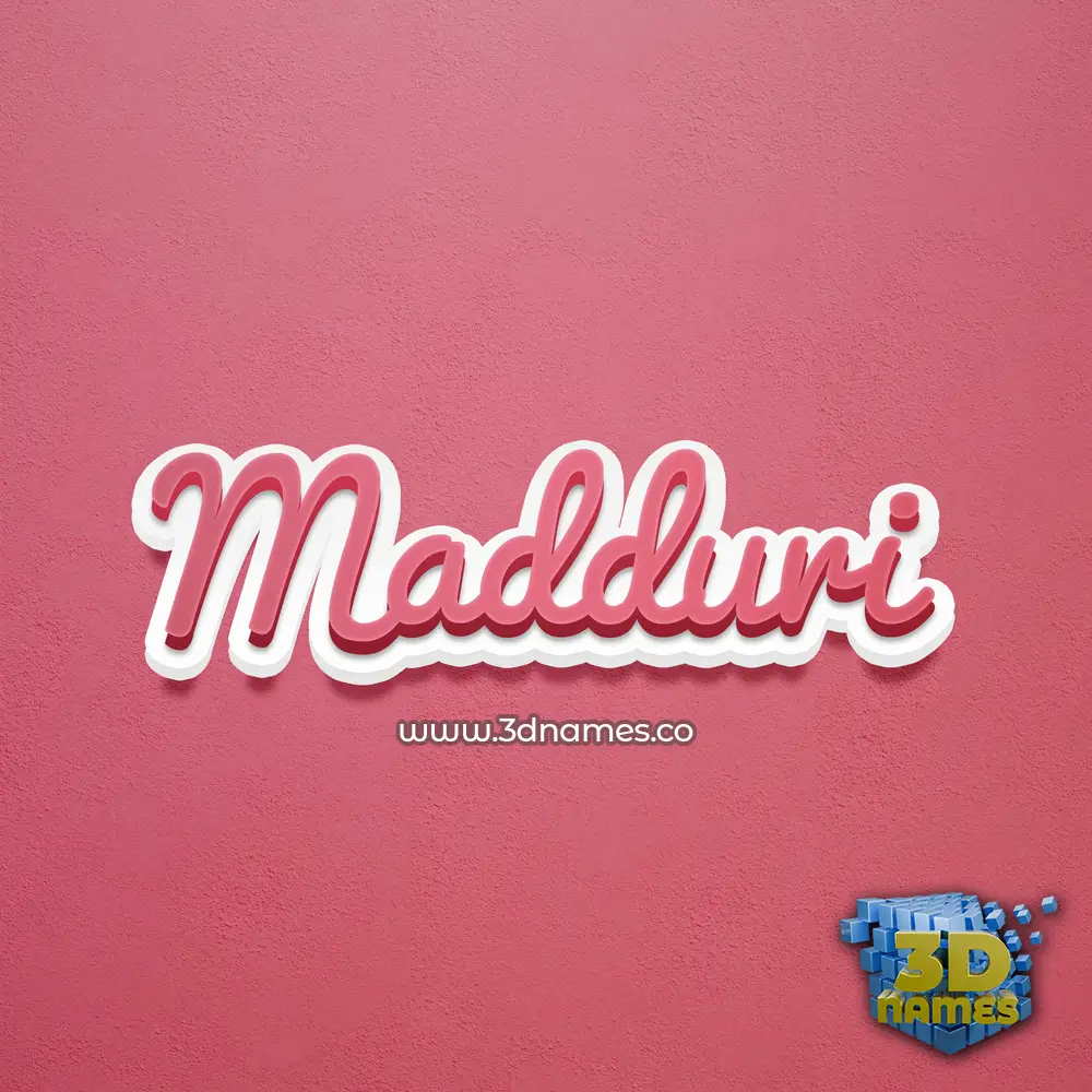 madduri in Red Scribble style - 3D name wallpaper