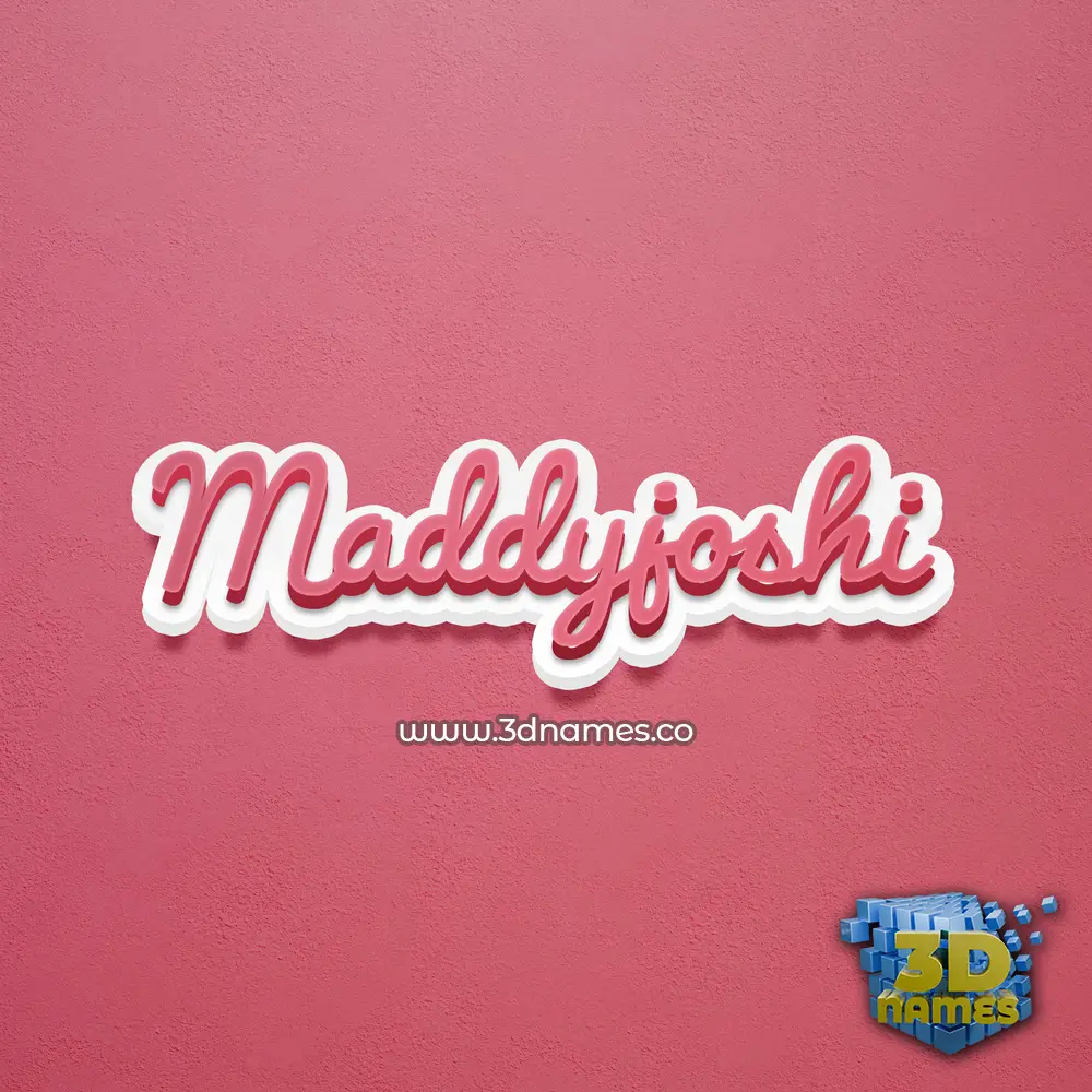 maddyjoshi in Red Scribble style - 3D name wallpaper