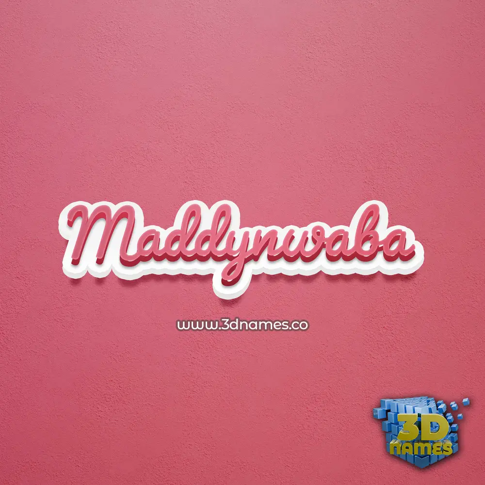 maddynwaba in Red Scribble style - 3D name wallpaper