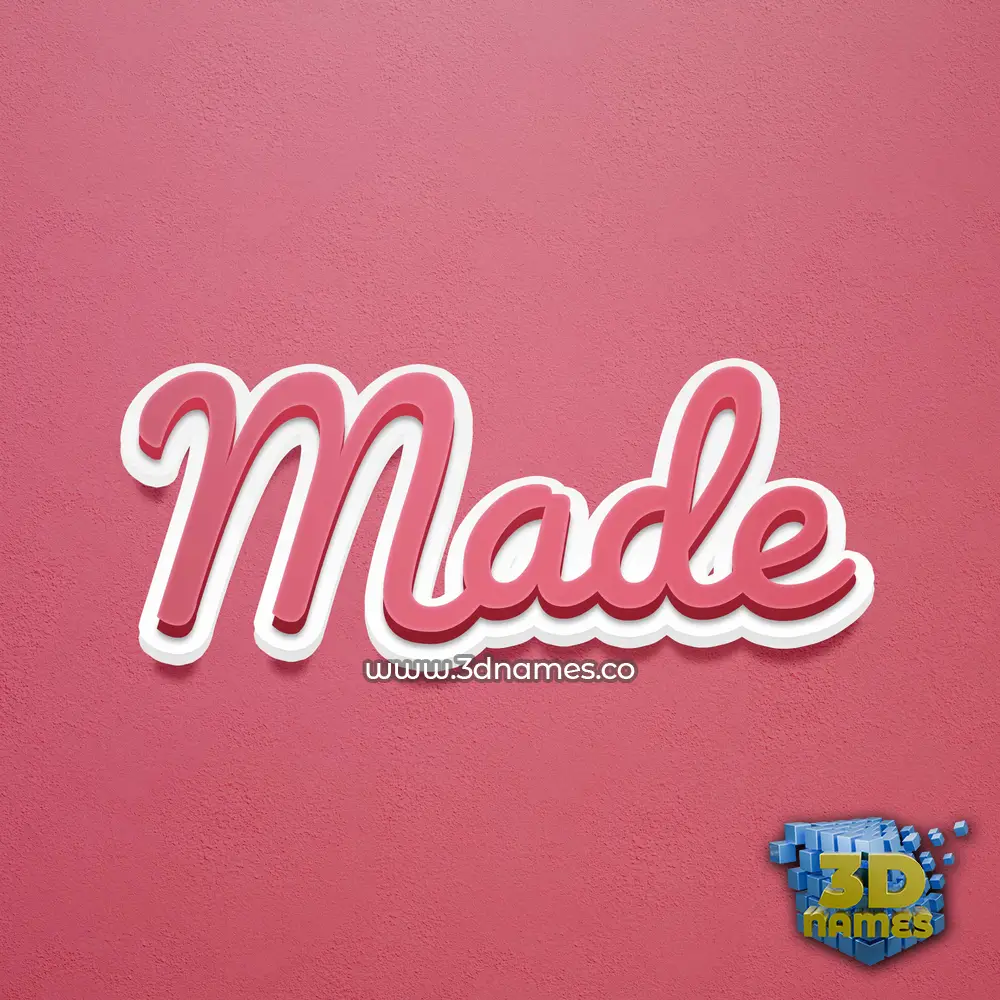 made in Red Scribble style - 3D name wallpaper
