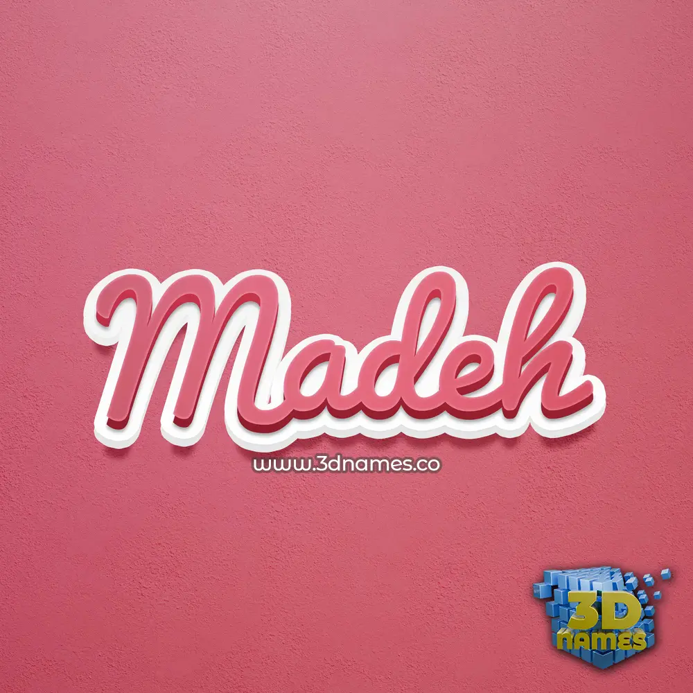 madeh in Red Scribble style - 3D name wallpaper