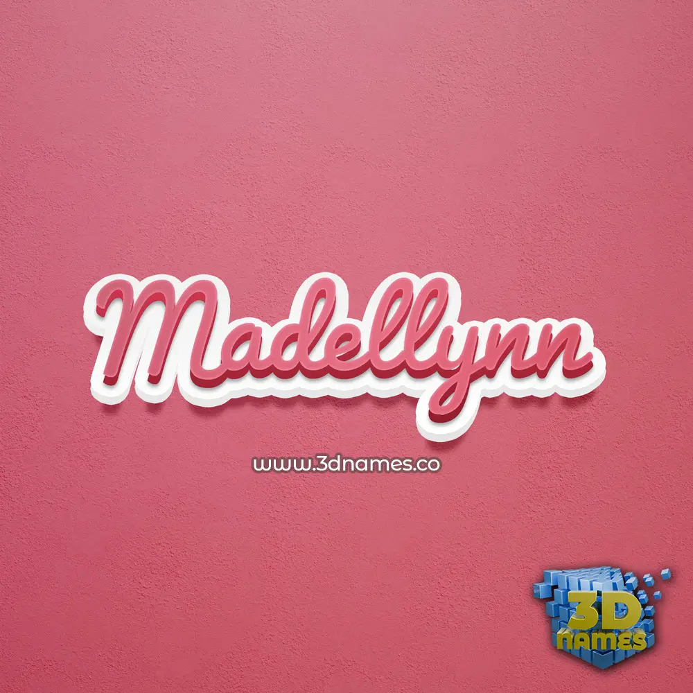 madellynn in Red Scribble style - 3D name wallpaper