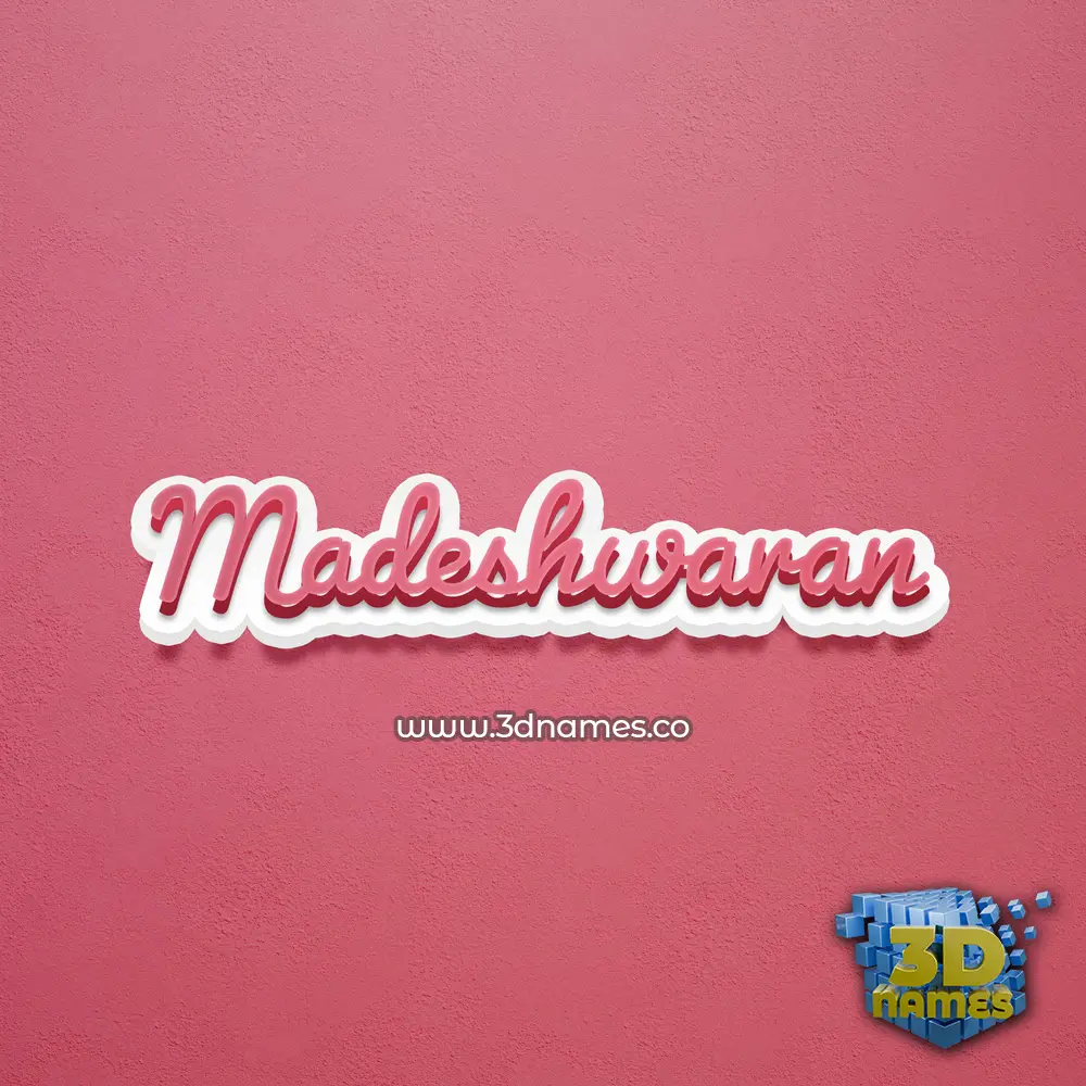 madeshwaran in Red Scribble style - 3D name wallpaper