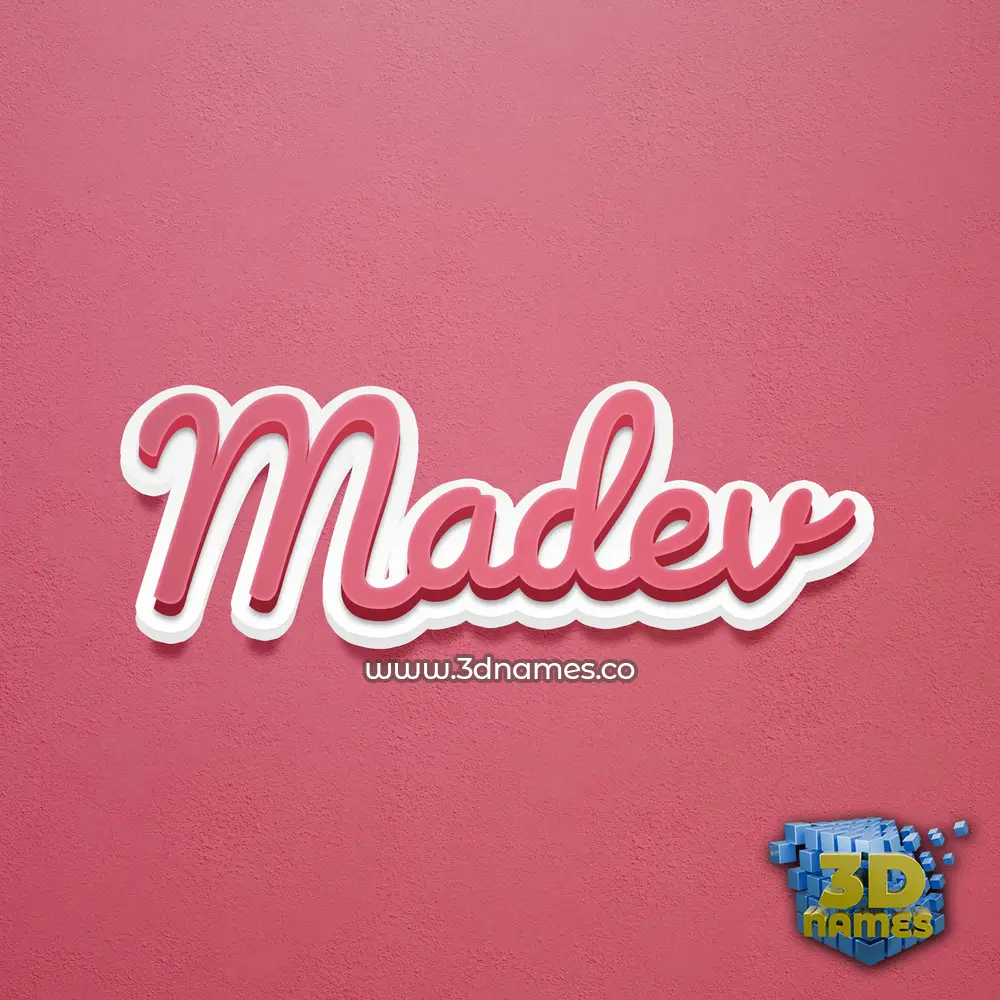 madev in Red Scribble style - 3D name wallpaper