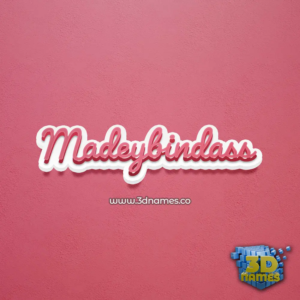 madeybindass in Red Scribble style - 3D name wallpaper