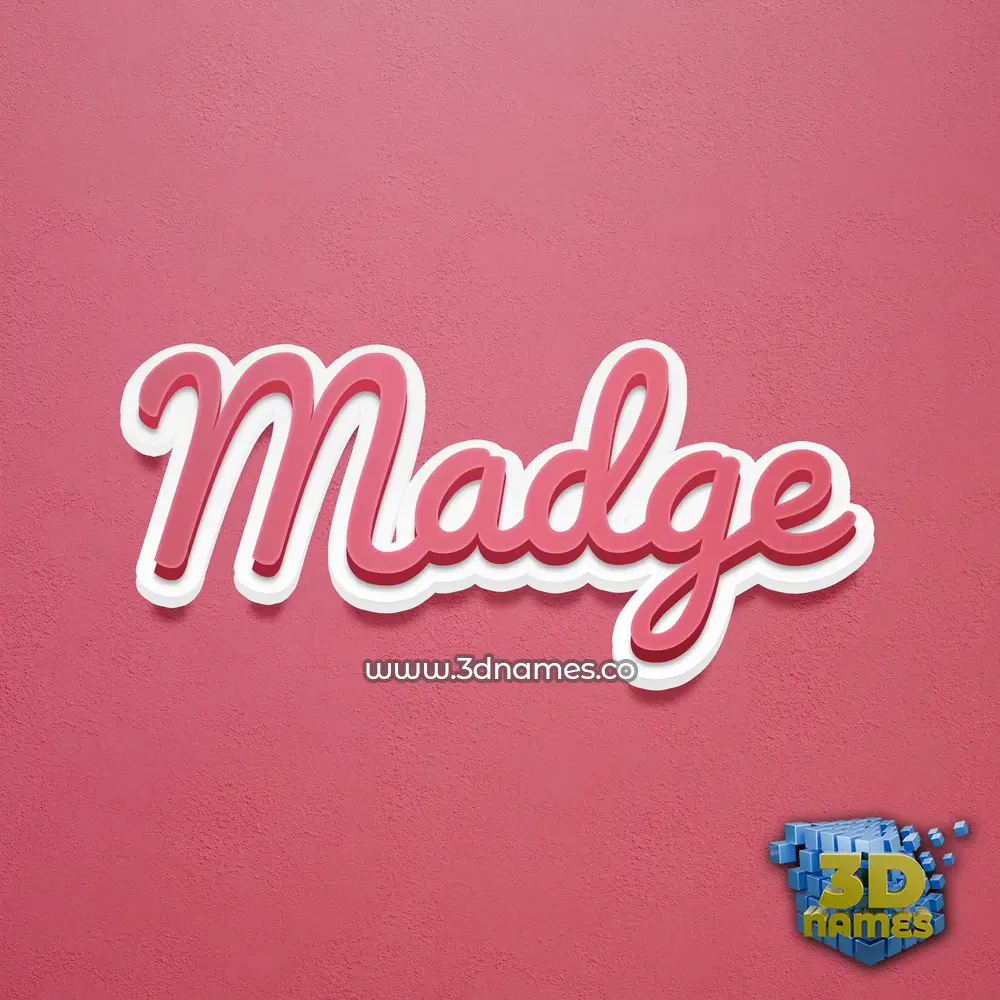 madge in Red Scribble style - 3D name wallpaper