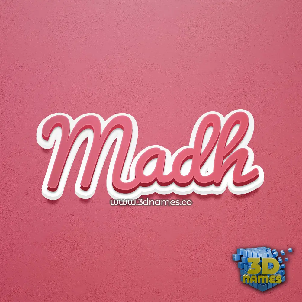madh in Red Scribble style - 3D name wallpaper