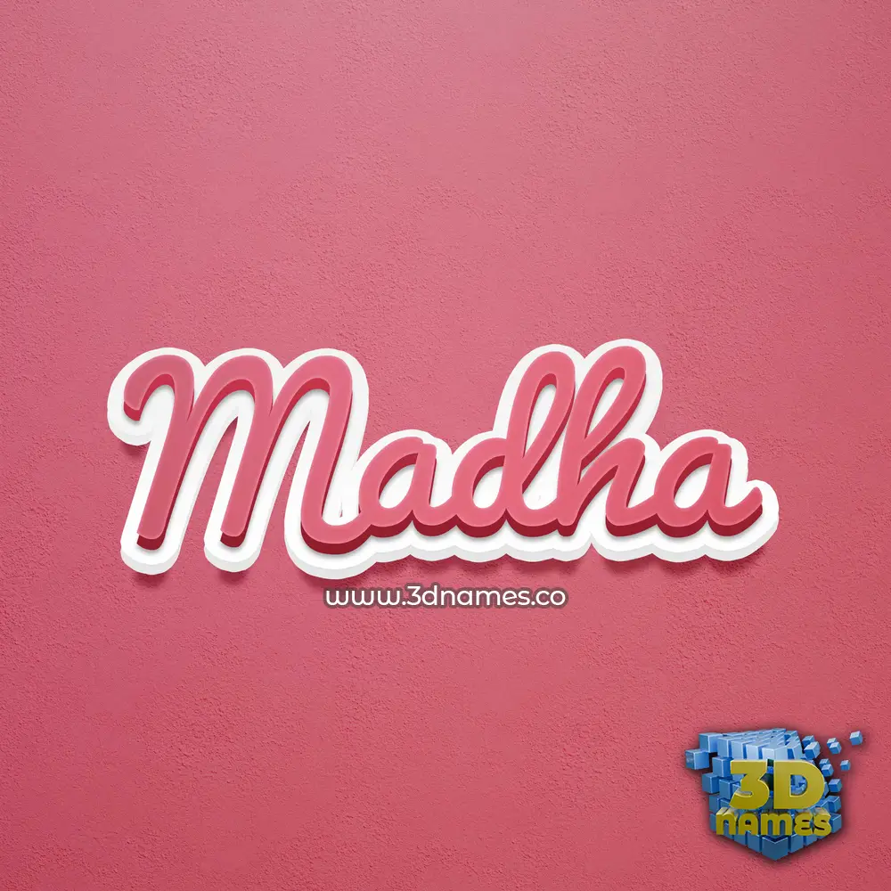 madha in Red Scribble style - 3D name wallpaper