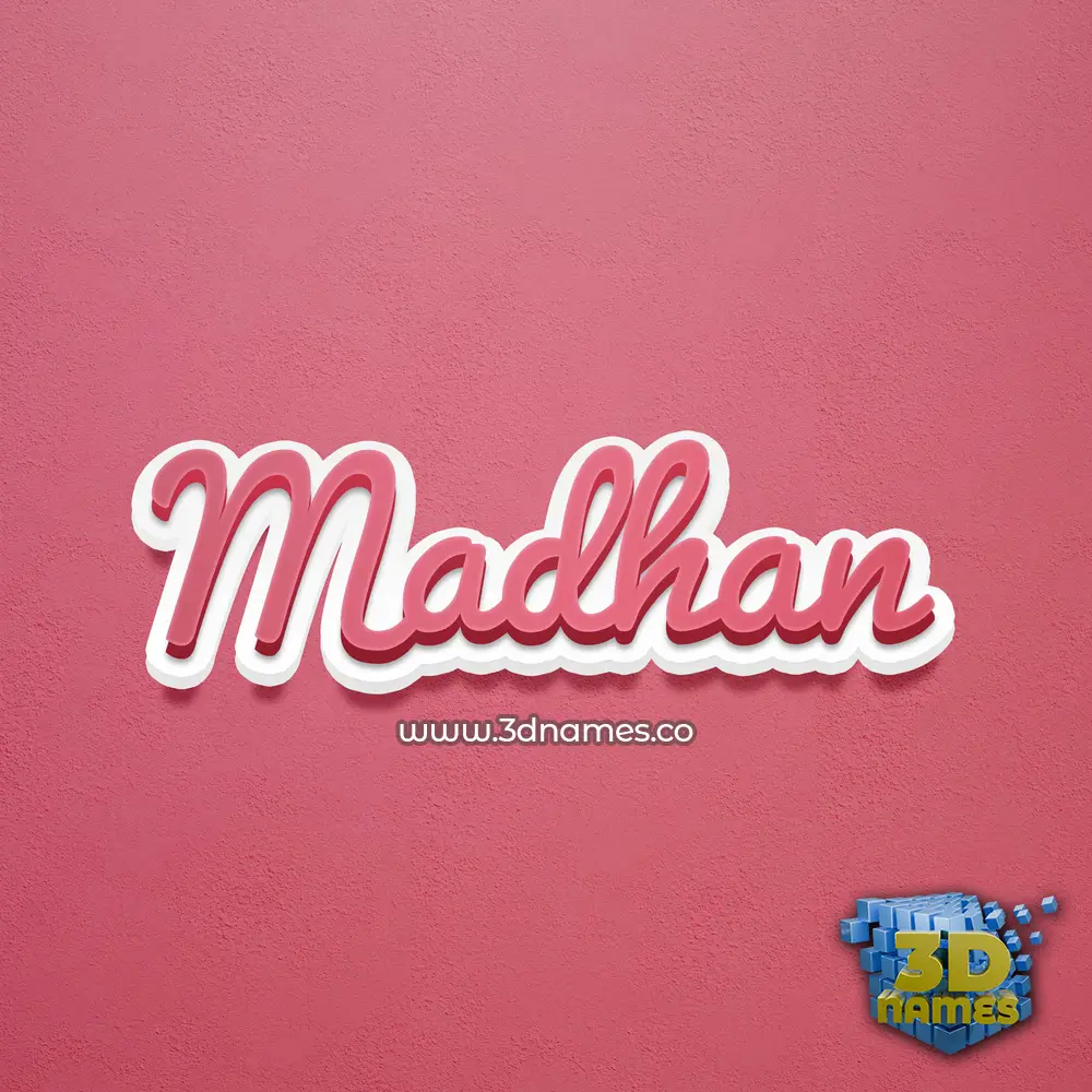 madhan in Red Scribble style - 3D name wallpaper