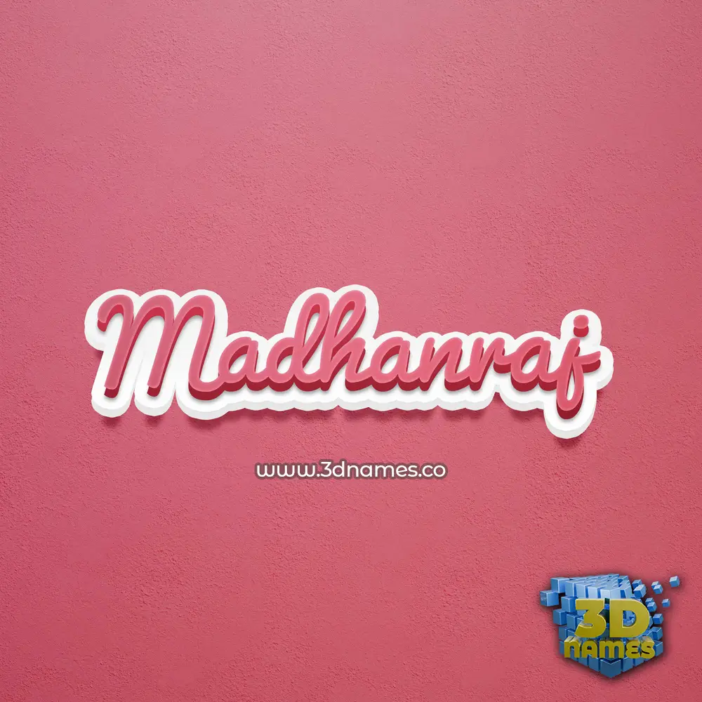 madhanraj in Red Scribble style - 3D name wallpaper