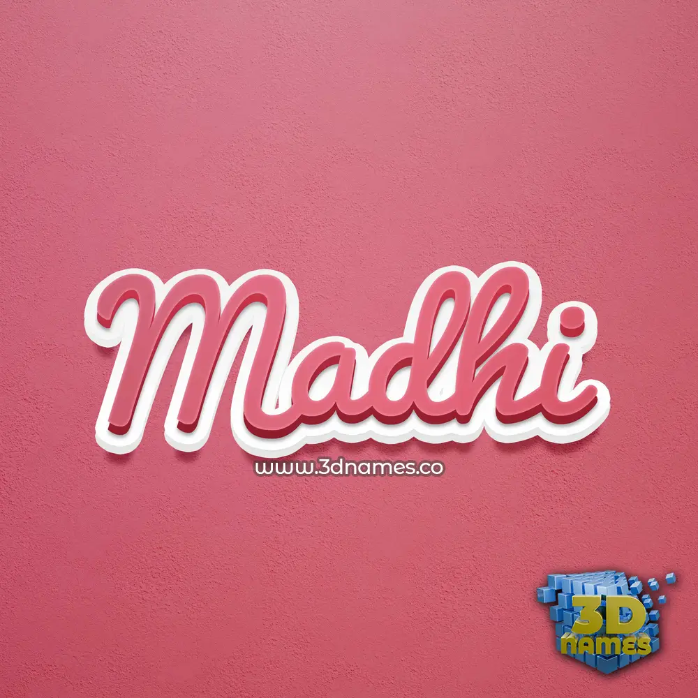 madhi in Red Scribble style - 3D name wallpaper
