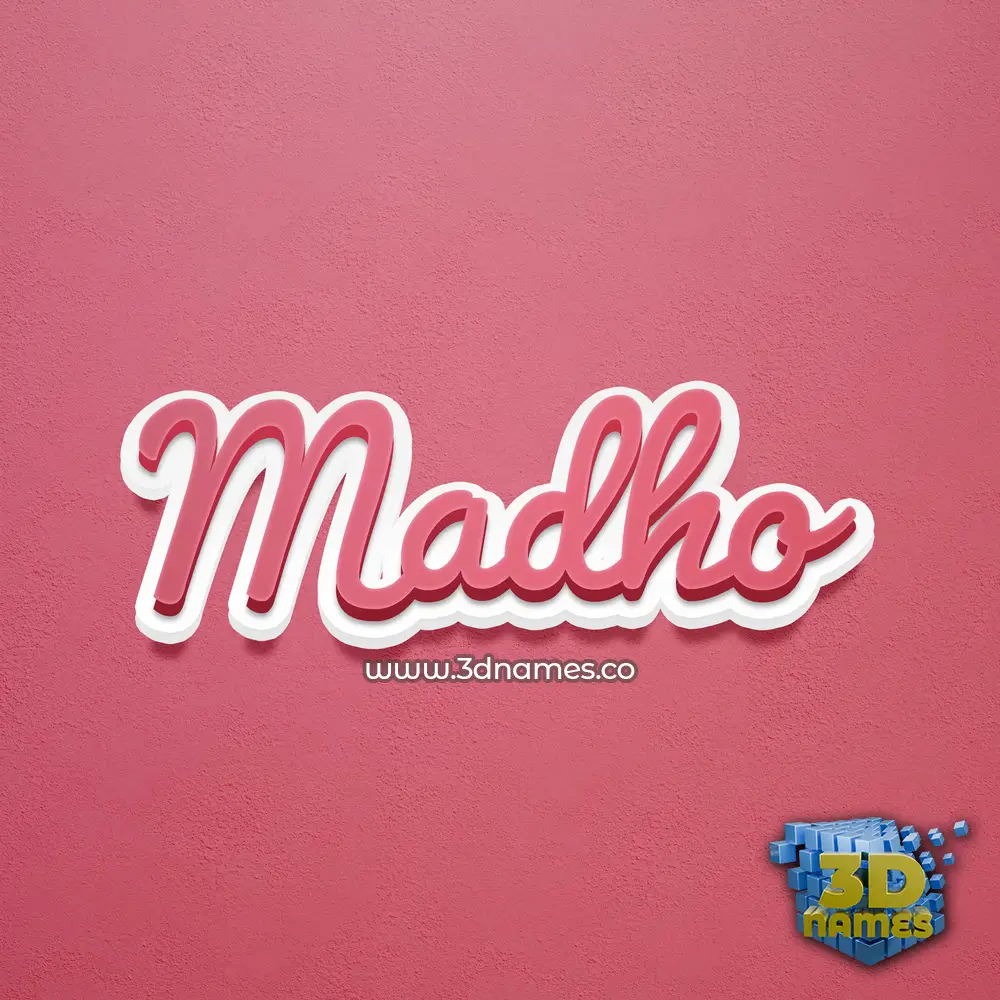 madho in Red Scribble style - 3D name wallpaper
