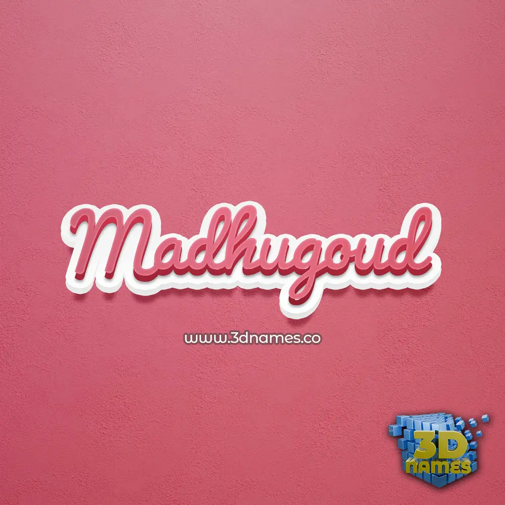 madhugoud in Red Scribble style - 3D name wallpaper