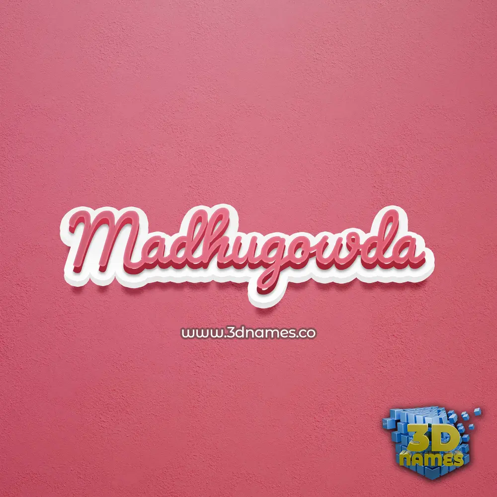 madhugowda in Red Scribble style - 3D name wallpaper