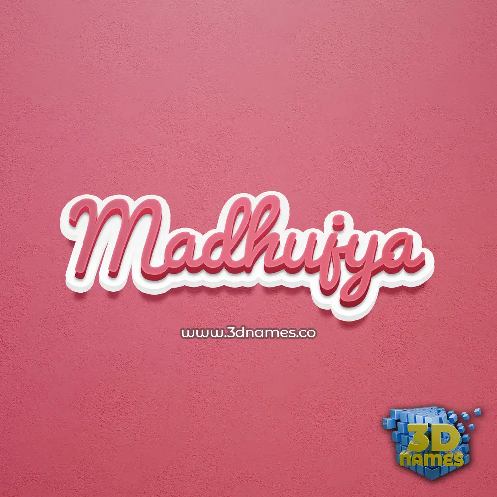 madhujya in Red Scribble style - 3D name wallpaper